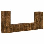 Casa si Gradina - Mobilier - Seturi de mobilier - Seturi living - Set de mobilier 4 pcs, Stejar fumuriu - Infinity.ro
