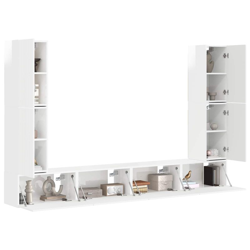 Casa si Gradina - Mobilier - Seturi de mobilier - Seturi living - Set de mobilier 4 pcs, Alb lucios - Infinity.ro