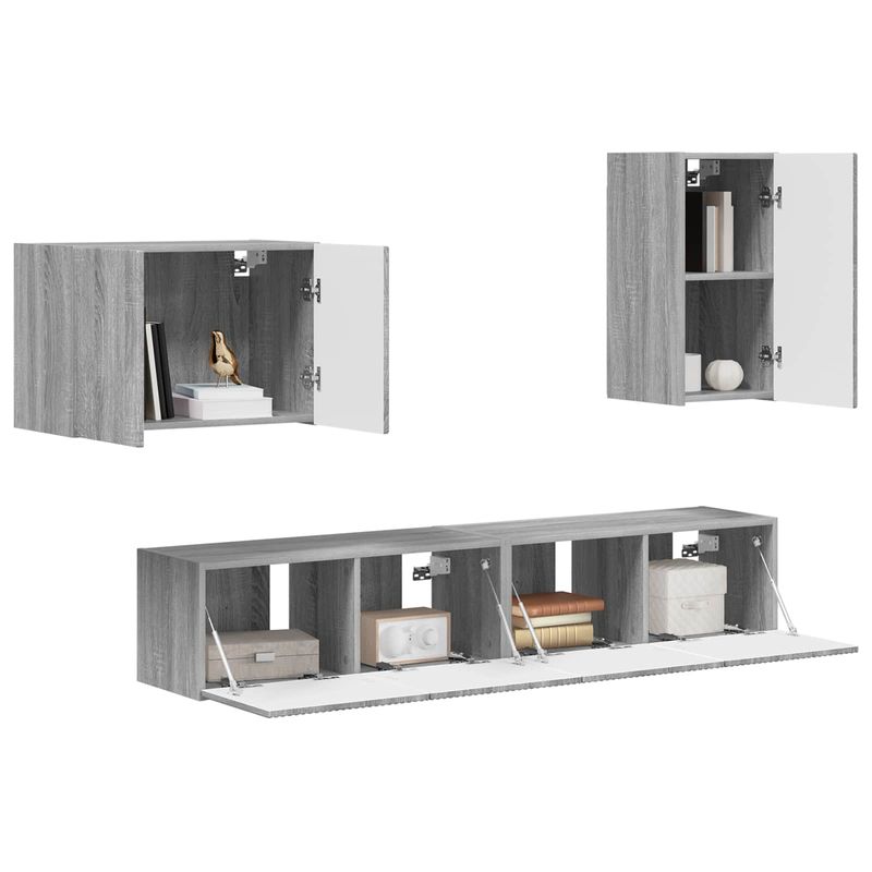 Casa si Gradina - Mobilier - Seturi de mobilier - Seturi living - Set de mobilier 4 pcs, Gri Sonoma - Infinity.ro