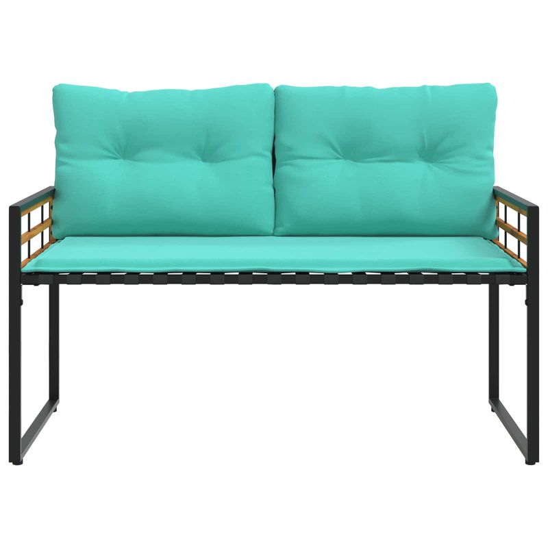 Casa si Gradina - Gradina si terasa - Mobilier exterior - Bancute de gradina - Banca cu strat din lemn cu perna Turcoaz 114 x 55 x 77 cm - Infinity.ro