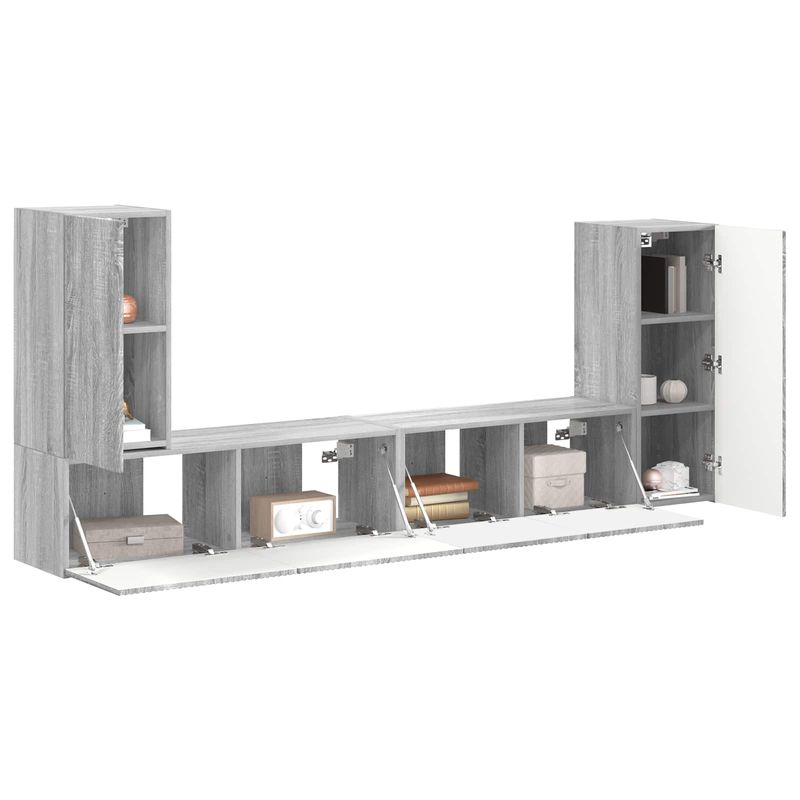 Casa si Gradina - Mobilier - Seturi de mobilier - Seturi living - Set de mobilier 4 pcs, Gri Sonoma - Infinity.ro