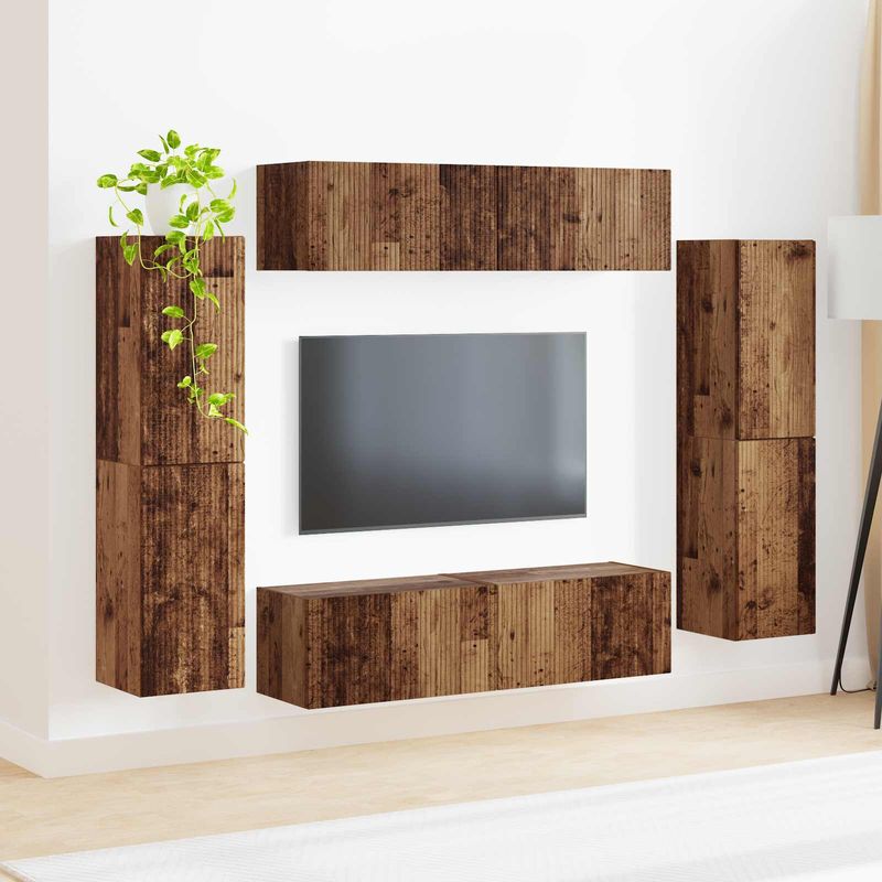 Casa si Gradina - Mobilier - Seturi de mobilier - Seturi living - Set de mobilier 4 pcs, Lemn Vechi - Infinity.ro