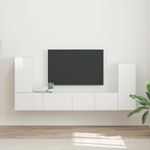 Casa si Gradina - Mobilier - Seturi de mobilier - Seturi living - Set de mobilier 4 pcs, Alb lucios - Infinity.ro