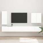 Casa si Gradina - Mobilier - Seturi de mobilier - Seturi living - Set de mobilier 6 pcs, Alb lucios - Infinity.ro