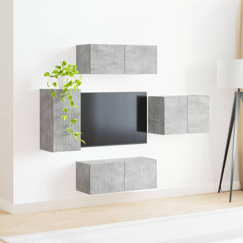 Casa si Gradina - Mobilier - Seturi de mobilier - Seturi living - Set de mobilier 4 pcs, Gri din beton - Infinity.ro