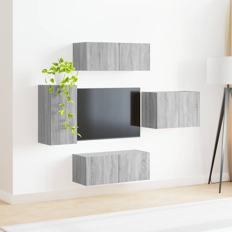 Casa si Gradina - Mobilier - Seturi de mobilier - Seturi living - Set de mobilier 4 pcs, Gri Sonoma - Infinity.ro