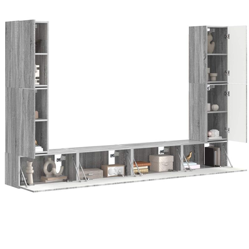 Casa si Gradina - Mobilier - Seturi de mobilier - Seturi living - Set de mobilier 4 pcs, Gri Sonoma - Infinity.ro