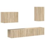Casa si Gradina - Mobilier - Seturi de mobilier - Seturi living - Set de mobilier 4 pcs, Stejar Sonoma - Infinity.ro