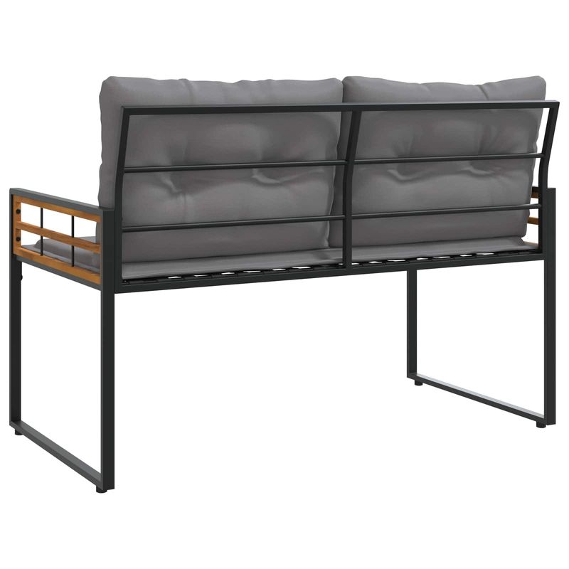 Casa si Gradina - Gradina si terasa - Mobilier exterior - Bancute de gradina - Banca cu strat din lemn cu perna Gri deschis 114 x 55 x 77 cm - Infinity.ro