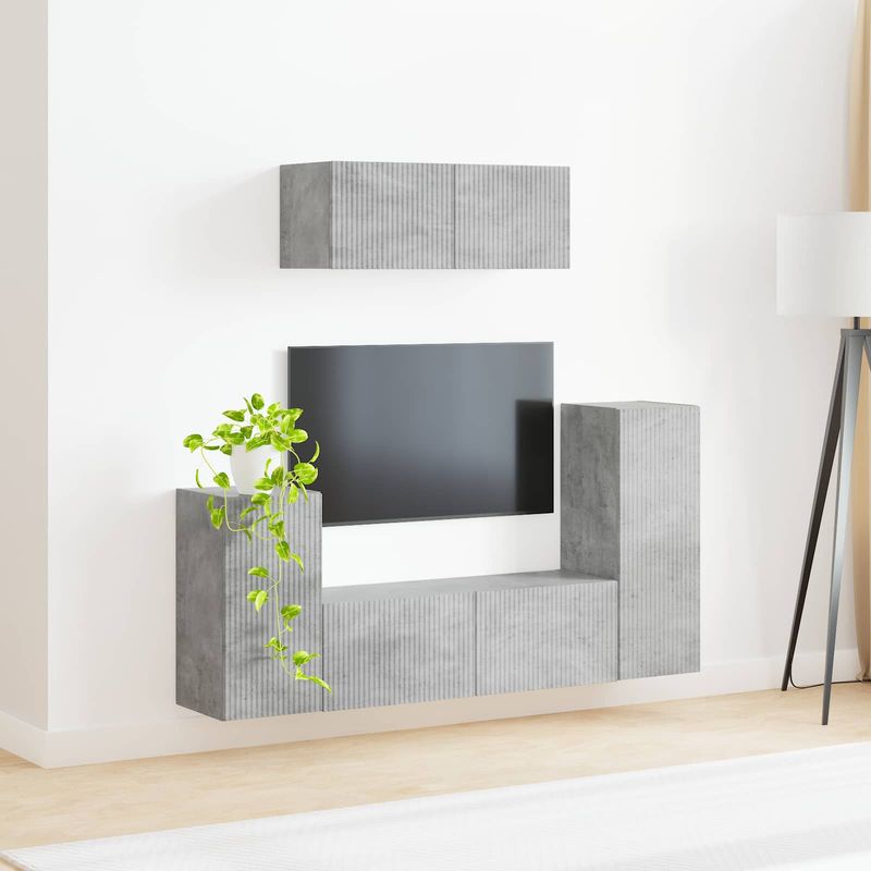 Casa si Gradina - Mobilier - Seturi de mobilier - Seturi living - Set de mobilier 4 pcs, Gri din beton - Infinity.ro
