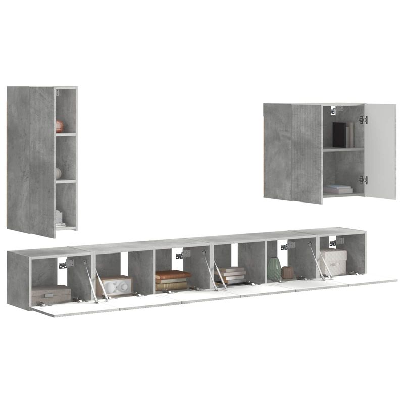 Casa si Gradina - Mobilier - Seturi de mobilier - Seturi living - Set de mobilier 6 pcs, Gri din beton - Infinity.ro