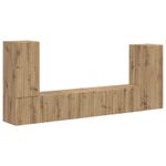 Casa si Gradina - Mobilier - Seturi de mobilier - Seturi living - Set de mobilier 4 pcs, Stejar Artizanal - Infinity.ro