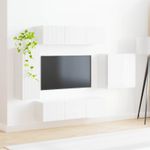 Casa si Gradina - Mobilier - Seturi de mobilier - Seturi living - Set de mobilier 6 pcs, Alb lucios - Infinity.ro