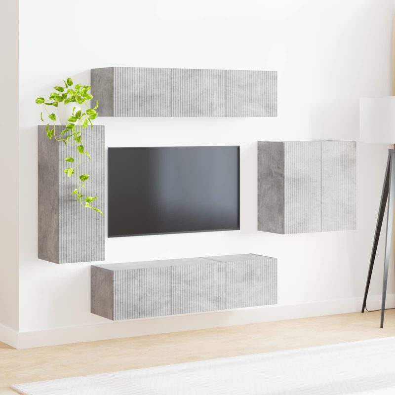 Casa si Gradina - Mobilier - Seturi de mobilier - Seturi living - Set de mobilier 6 pcs, Gri din beton - Infinity.ro