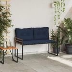 Casa si Gradina - Gradina si terasa - Mobilier exterior - Bancute de gradina - Banca cu strat din lemn cu perna Bleumarin 114 x 55 x 77 cm - Infinity.ro