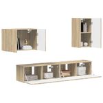 Casa si Gradina - Mobilier - Seturi de mobilier - Seturi living - Set de mobilier 4 pcs, Stejar Sonoma - Infinity.ro