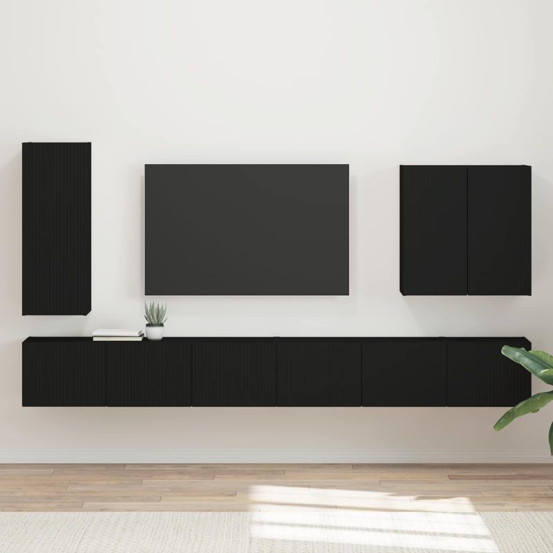 Casa si Gradina - Mobilier - Seturi de mobilier - Seturi living - Set de mobilier 6 pcs, Negru - Infinity.ro