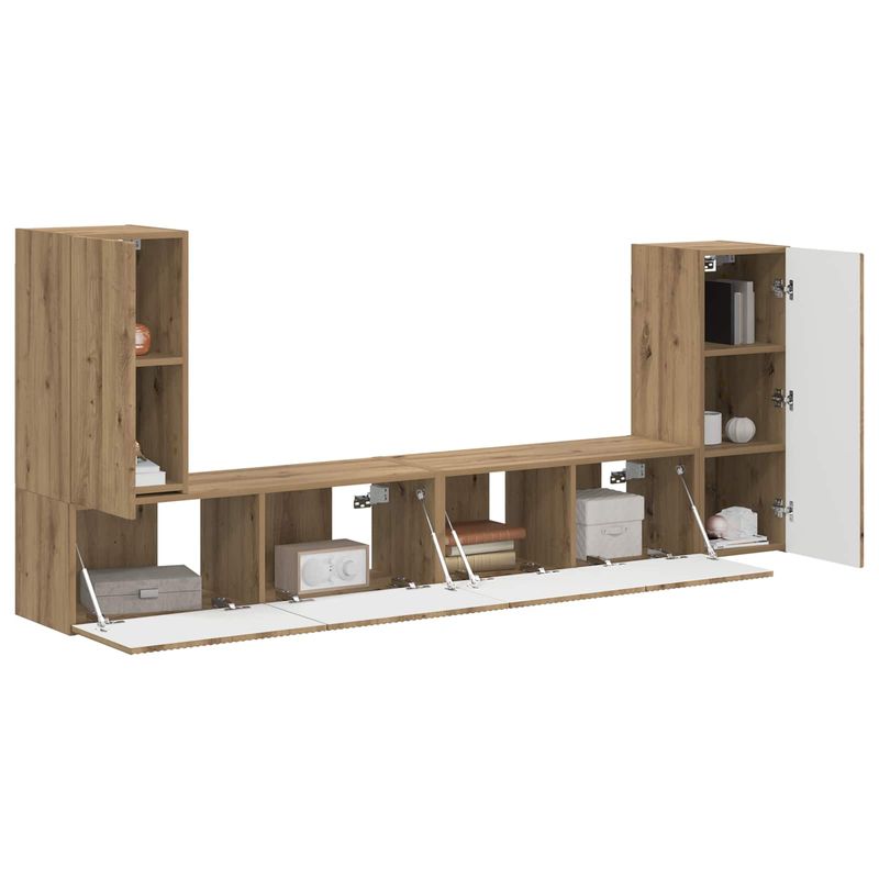 Casa si Gradina - Mobilier - Seturi de mobilier - Seturi living - Set de mobilier 4 pcs, Stejar Artizanal - Infinity.ro