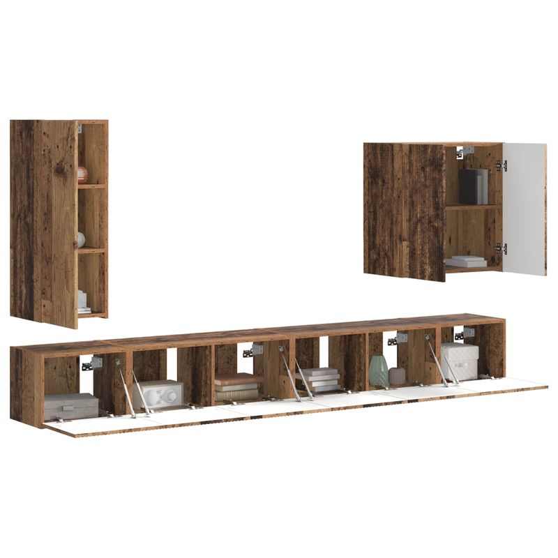 Casa si Gradina - Mobilier - Seturi de mobilier - Seturi living - Set de mobilier 6 pcs, Lemn Vechi - Infinity.ro