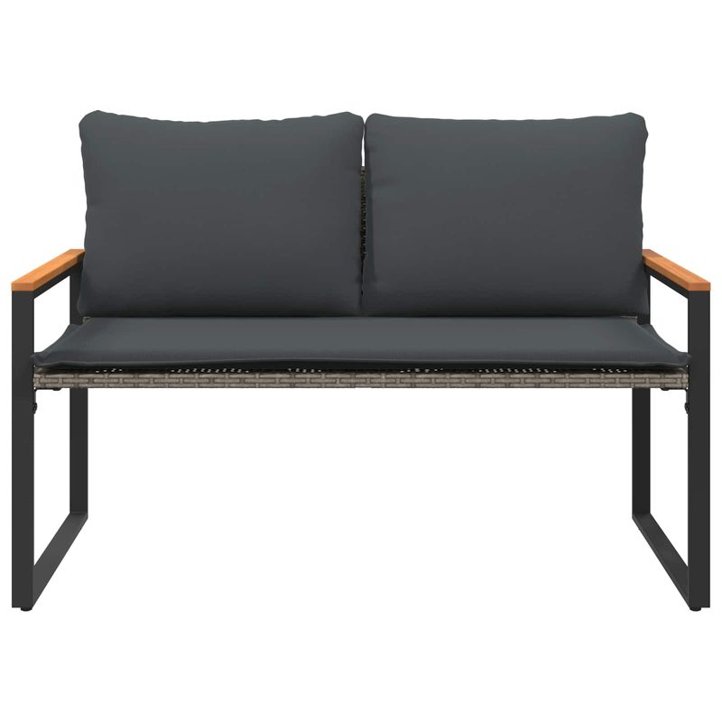 Casa si Gradina - Gradina si terasa - Mobilier exterior - Bancute de gradina - Banca cu perna Gri si gri inchis 115 x 65 x 72 cm Ratan - Infinity.ro