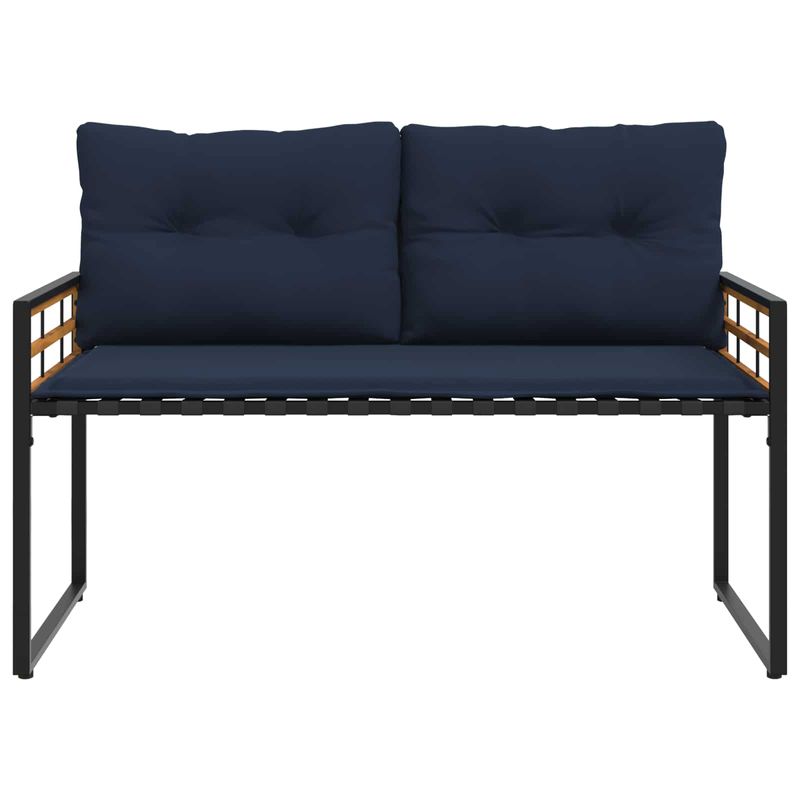 Casa si Gradina - Gradina si terasa - Mobilier exterior - Bancute de gradina - Banca cu strat din lemn cu perna Bleumarin 114 x 55 x 77 cm - Infinity.ro