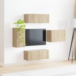 Casa si Gradina - Mobilier - Seturi de mobilier - Seturi living - Set de mobilier 4 pcs, Stejar Sonoma - Infinity.ro