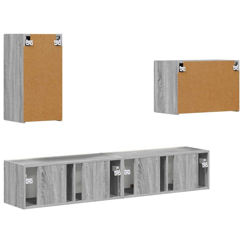Casa si Gradina - Mobilier - Seturi de mobilier - Seturi living - Set de mobilier 4 pcs, Gri Sonoma - Infinity.ro
