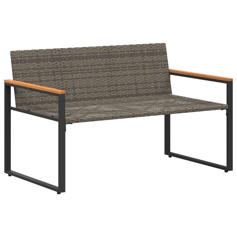 Casa si Gradina - Gradina si terasa - Mobilier exterior - Bancute de gradina - Banca cu perna Gri si albastru marin 115 x 65 x 72 cm Ratan - Infinity.ro