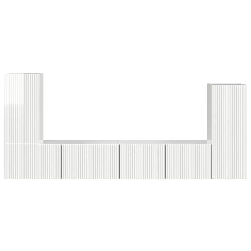 Casa si Gradina - Mobilier - Seturi de mobilier - Seturi living - Set de mobilier 4 pcs, Alb lucios - Infinity.ro
