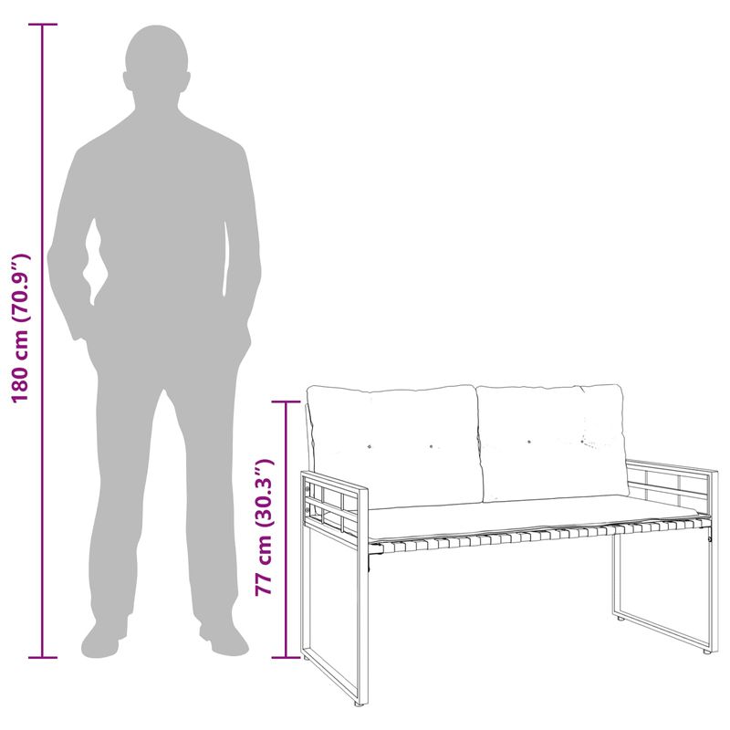 Casa si Gradina - Gradina si terasa - Mobilier exterior - Bancute de gradina - Banca cu strat din lemn cu perna Turcoaz 114 x 55 x 77 cm - Infinity.ro