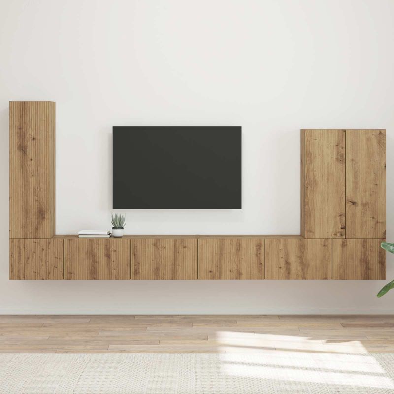 Casa si Gradina - Mobilier - Seturi de mobilier - Seturi living - Set de mobilier 6 pcs, Stejar Artizanal - Infinity.ro