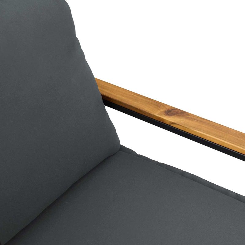 Casa si Gradina - Gradina si terasa - Mobilier exterior - Bancute de gradina - Banca cu perna Gri si gri inchis 115 x 65 x 72 cm Ratan - Infinity.ro