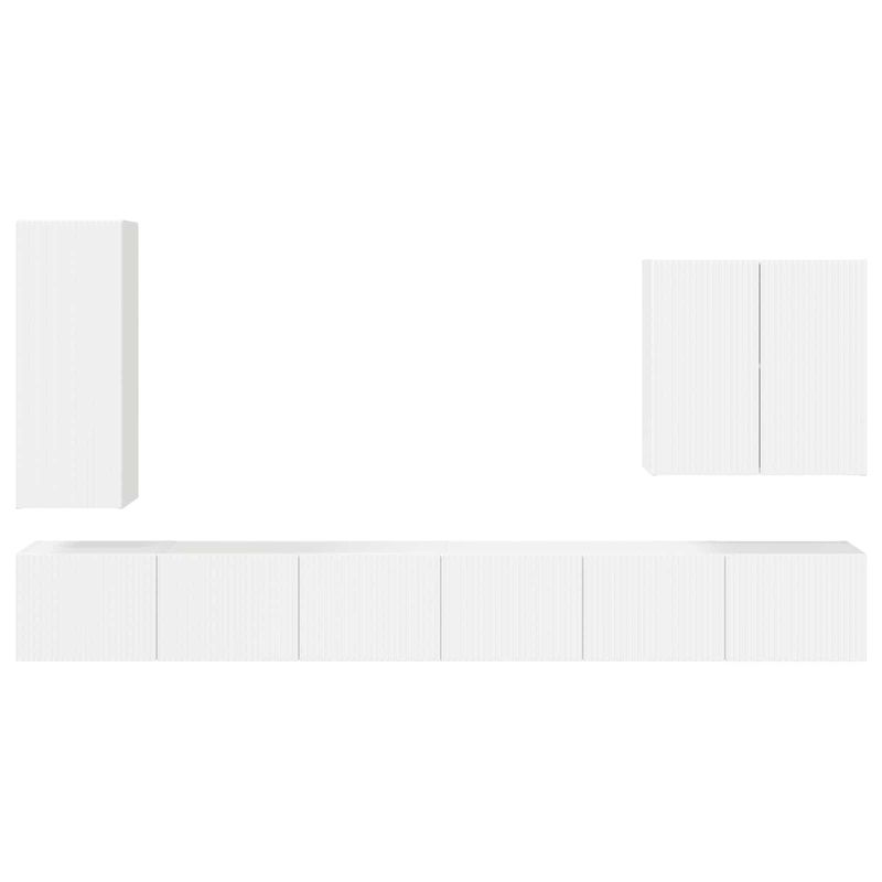 Casa si Gradina - Mobilier - Seturi de mobilier - Seturi living - Set de mobilier 6 pcs, Alb lucios - Infinity.ro
