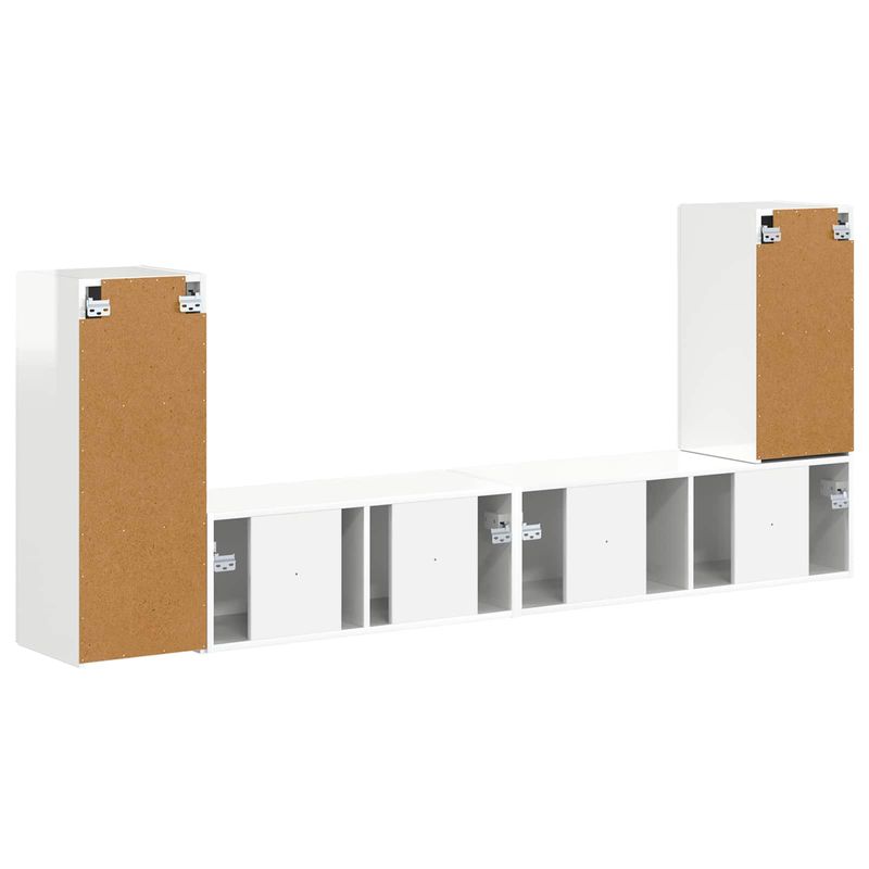 Casa si Gradina - Mobilier - Seturi de mobilier - Seturi living - Set de mobilier 4 pcs, Alb lucios - Infinity.ro