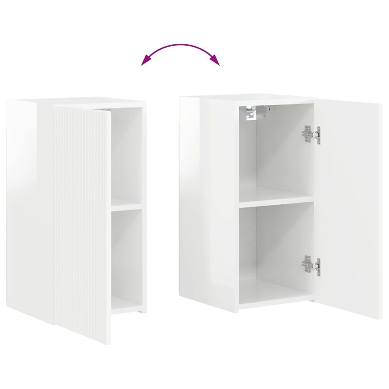Casa si Gradina - Mobilier - Seturi de mobilier - Seturi living - Set de mobilier 4 pcs, Alb lucios - Infinity.ro