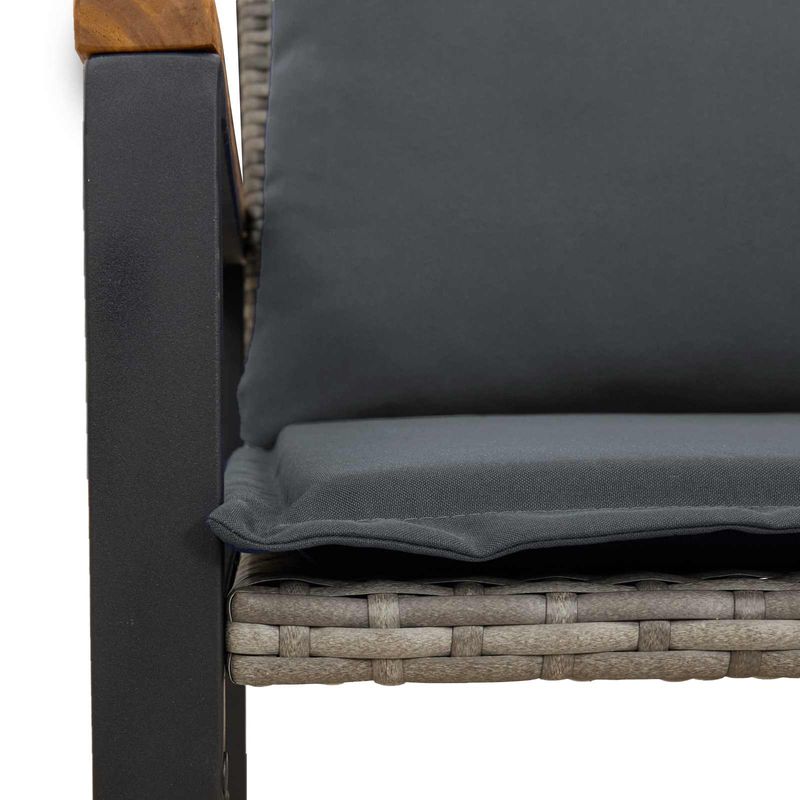 Casa si Gradina - Gradina si terasa - Mobilier exterior - Bancute de gradina - Banca cu perna Gri si gri inchis 115 x 65 x 72 cm Ratan - Infinity.ro