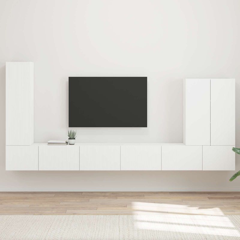 Casa si Gradina - Mobilier - Seturi de mobilier - Seturi living - Set de mobilier 6 pcs, Alb - Infinity.ro