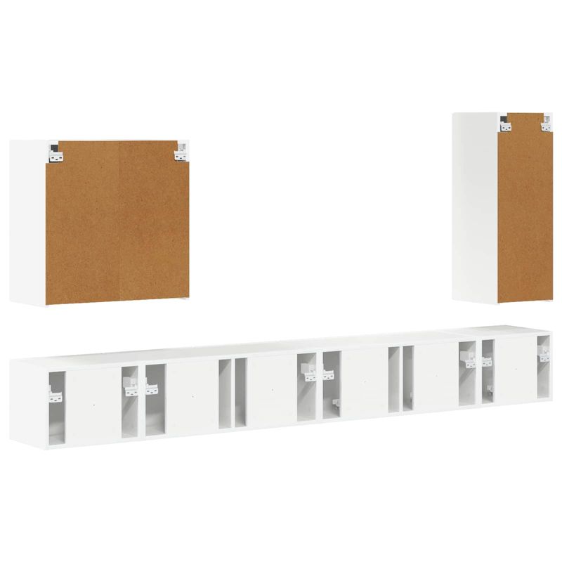 Casa si Gradina - Mobilier - Seturi de mobilier - Seturi living - Set de mobilier 6 pcs, Alb lucios - Infinity.ro