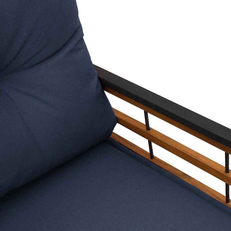 Casa si Gradina - Gradina si terasa - Mobilier exterior - Bancute de gradina - Banca cu strat din lemn cu perna Bleumarin 114 x 55 x 77 cm - Infinity.ro