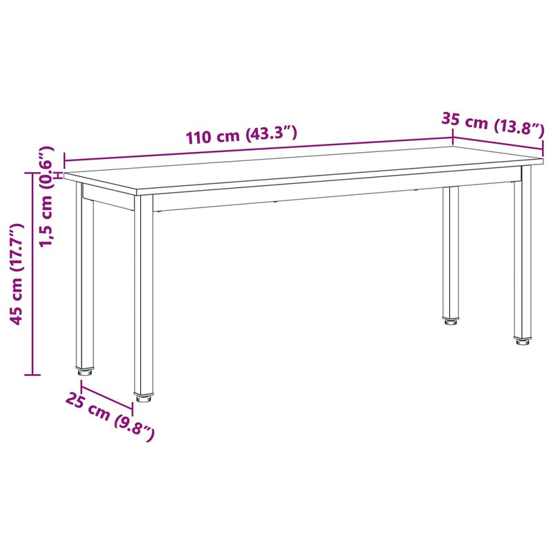 Casa si Gradina - Mobilier - Canapele si coltare - Banchete - Banca natural 110 x 35 x 45 cm Lemn de pin masiv - Infinity.ro