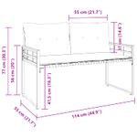 Casa si Gradina - Gradina si terasa - Mobilier exterior - Bancute de gradina - Banca cu strat din lemn cu perna Bleumarin 114 x 55 x 77 cm - Infinity.ro