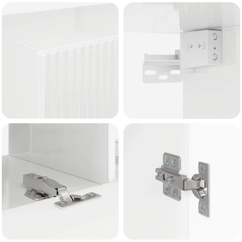 Casa si Gradina - Mobilier - Seturi de mobilier - Seturi living - Set de mobilier 6 pcs, Alb lucios - Infinity.ro