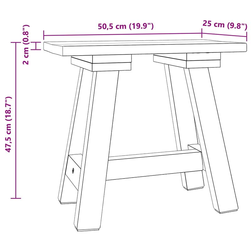 Casa si Gradina - Mobilier - Canapele si coltare - Banchete - Banca natural 50 x 26 x 45 cm Lemn de mahon - Infinity.ro