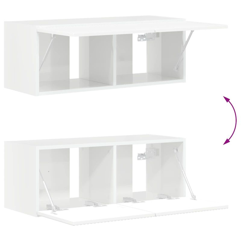 Casa si Gradina - Mobilier - Seturi de mobilier - Seturi living - Set de mobilier 6 pcs, Alb lucios - Infinity.ro