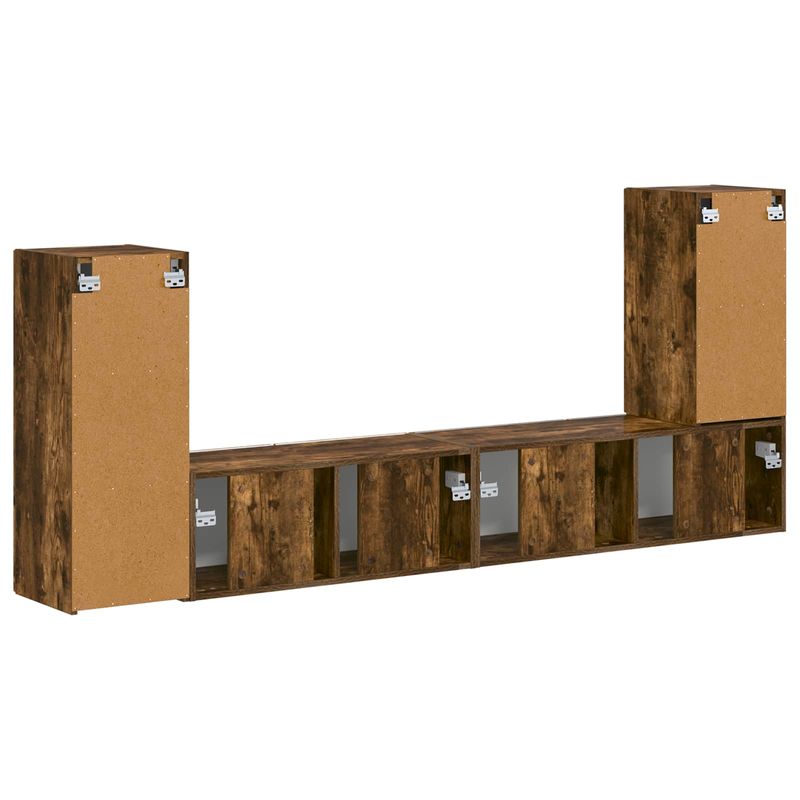 Casa si Gradina - Mobilier - Seturi de mobilier - Seturi living - Set de mobilier 4 pcs, Stejar fumuriu - Infinity.ro