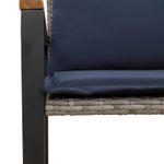 Casa si Gradina - Gradina si terasa - Mobilier exterior - Bancute de gradina - Banca cu perna Gri si albastru marin 115 x 65 x 72 cm Ratan - Infinity.ro