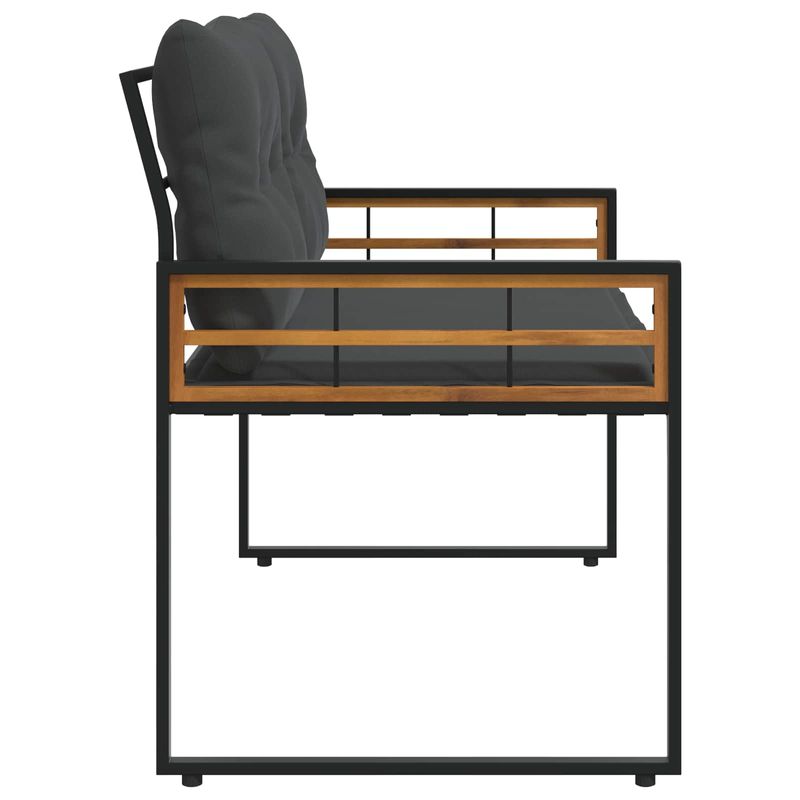 Casa si Gradina - Gradina si terasa - Mobilier exterior - Bancute de gradina - Banca cu strat din lemn cu perna Gri inchis 114 x 55 x 77 cm - Infinity.ro