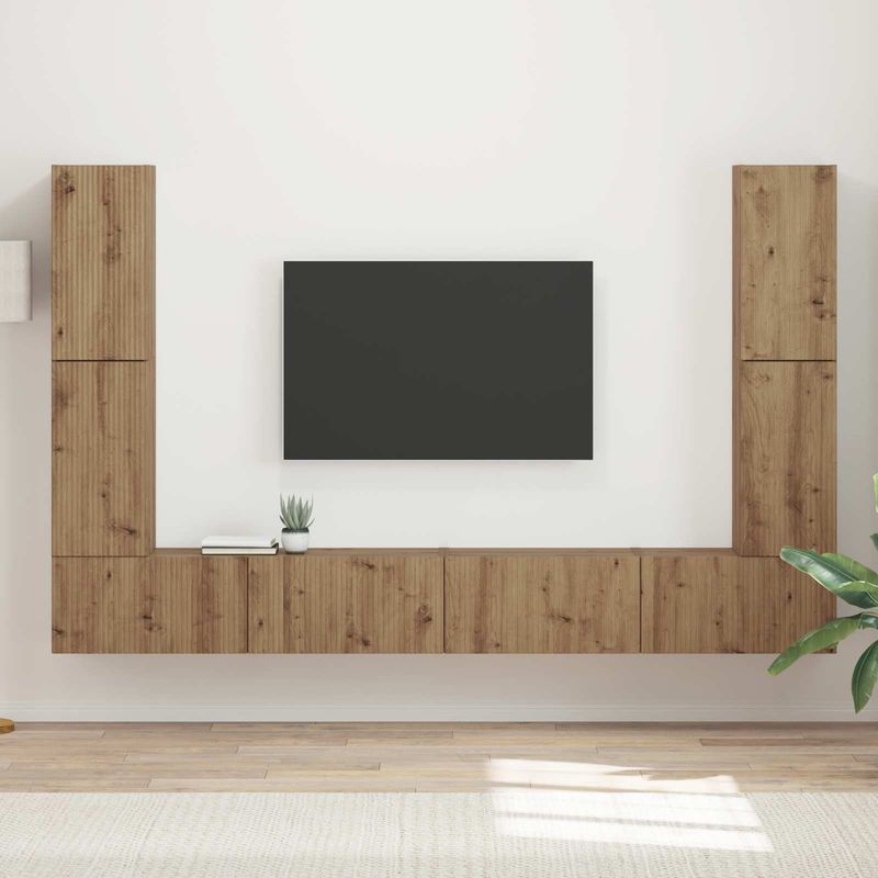 Casa si Gradina - Mobilier - Seturi de mobilier - Seturi living - Set de mobilier 4 pcs, Stejar Artizanal - Infinity.ro