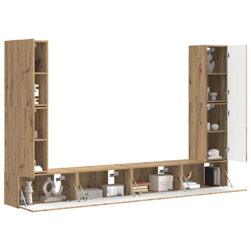 Casa si Gradina - Mobilier - Seturi de mobilier - Seturi living - Set de mobilier 4 pcs, Stejar Artizanal - Infinity.ro