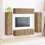 Casa si Gradina - Mobilier - Seturi de mobilier - Seturi living - Set de mobilier 4 pcs, Stejar Artizanal - Infinity.ro